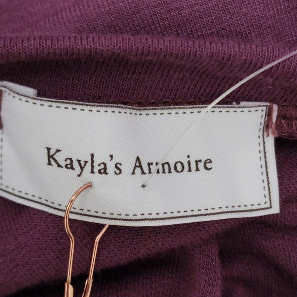 Kayla's Armoire mauve knit ruffle bell sleeve shift dress size small - Picture 6 of 7